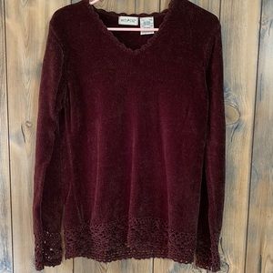 White Stag velvet lace pullover small